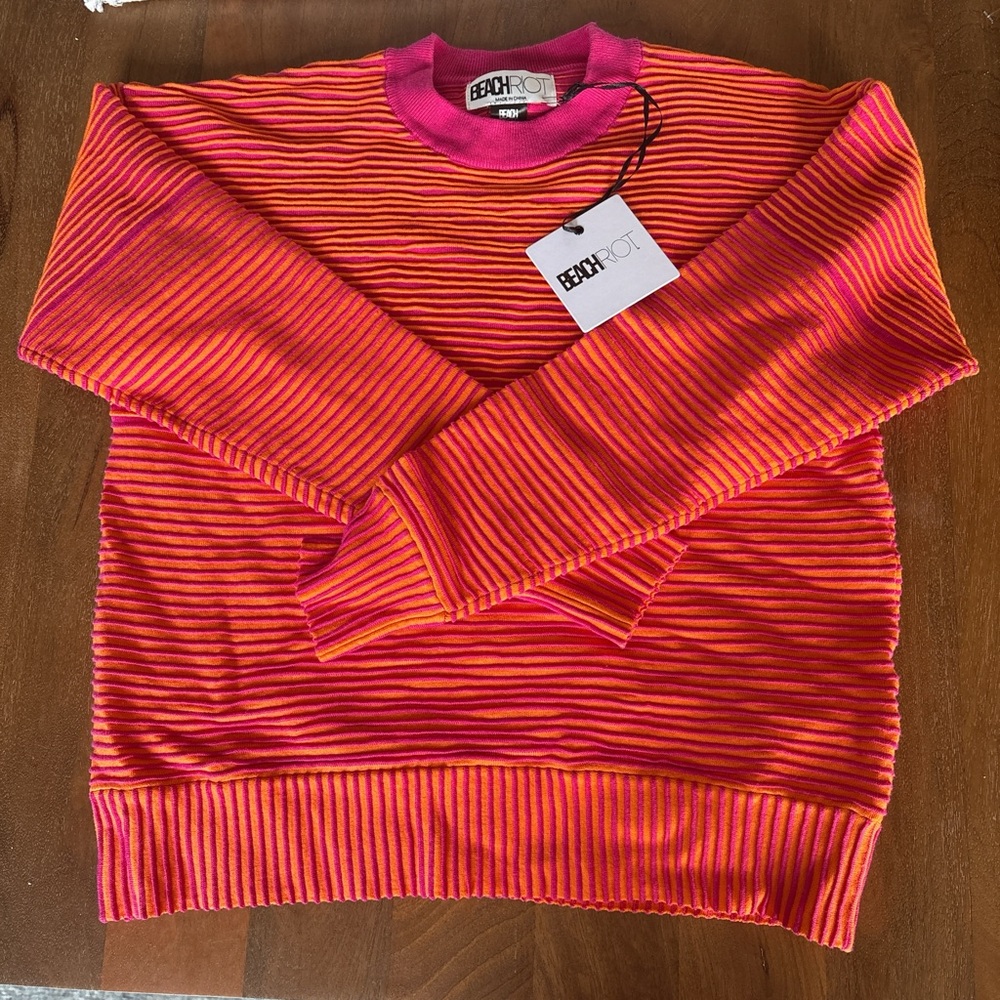 Beach Riot Pink and Orange Striped Top